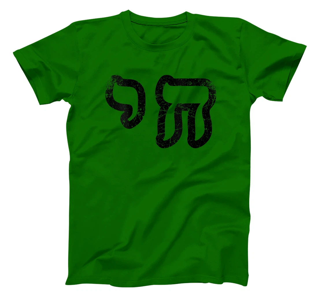 Womens Chai Jewish Israel Hebrew Life Symbol Distressed Vintage T-Shirt