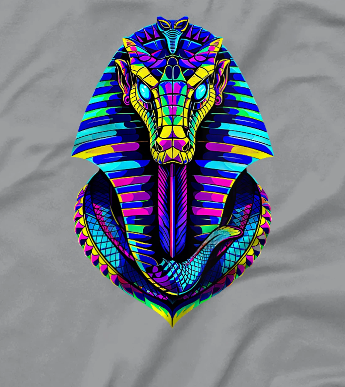 Womens Retro 80's 90s Greek Mythology Egyptian Cobra snake God T-Shirt