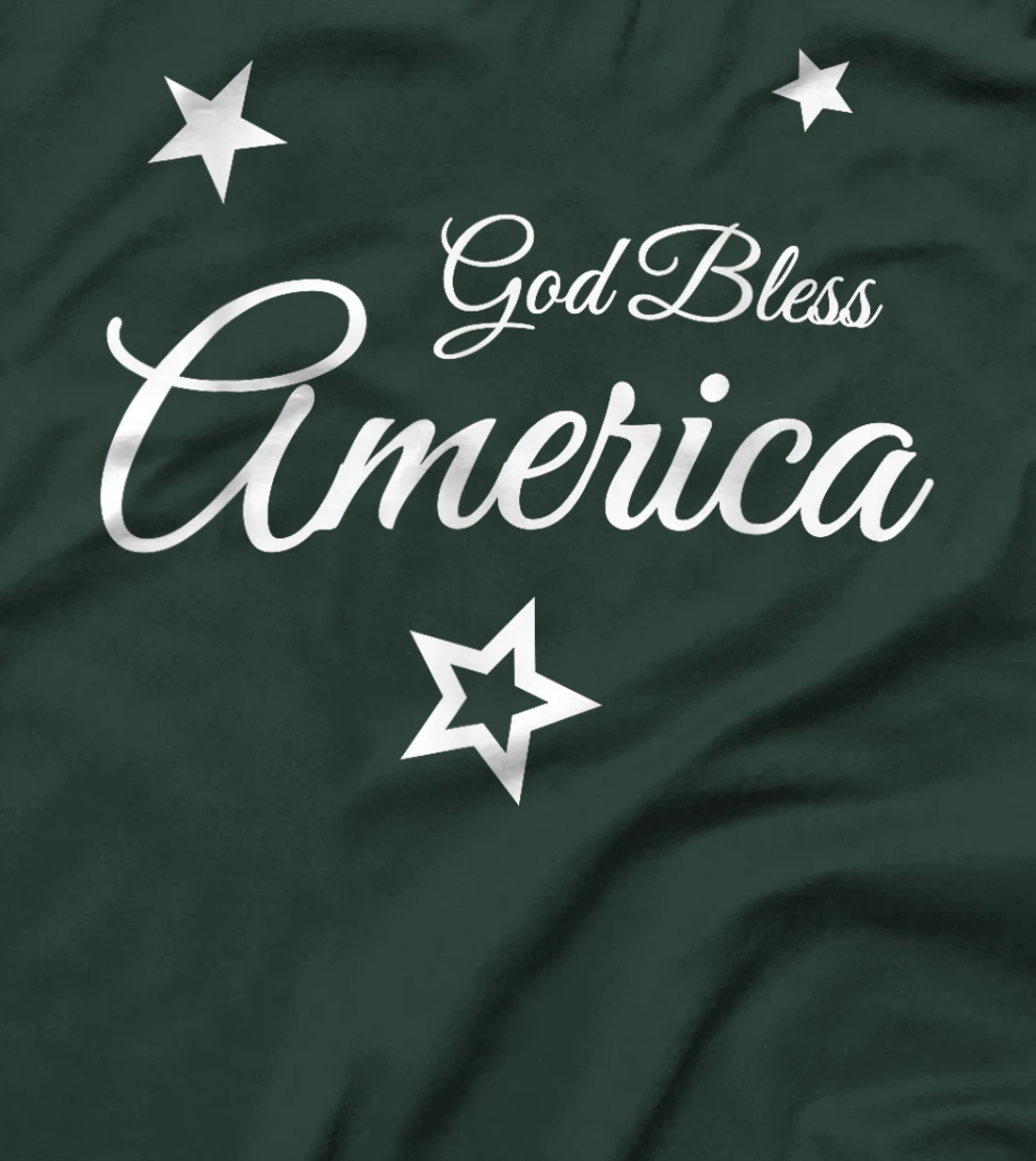 Stylish "God Bless America" - Handwriting with Stars T-Shirt