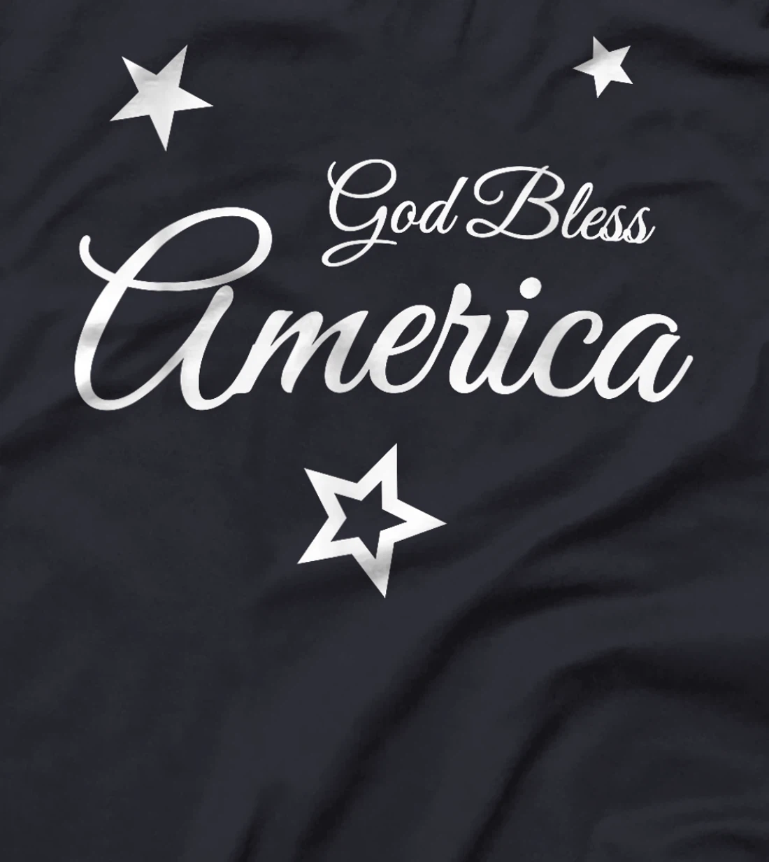Stylish "God Bless America" - Handwriting with Stars T-Shirt