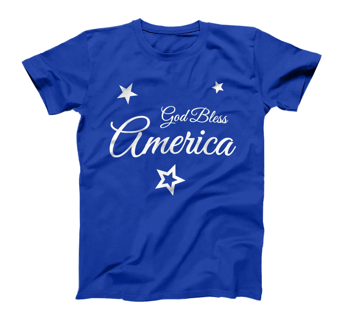 Stylish "God Bless America" - Handwriting with Stars T-Shirt