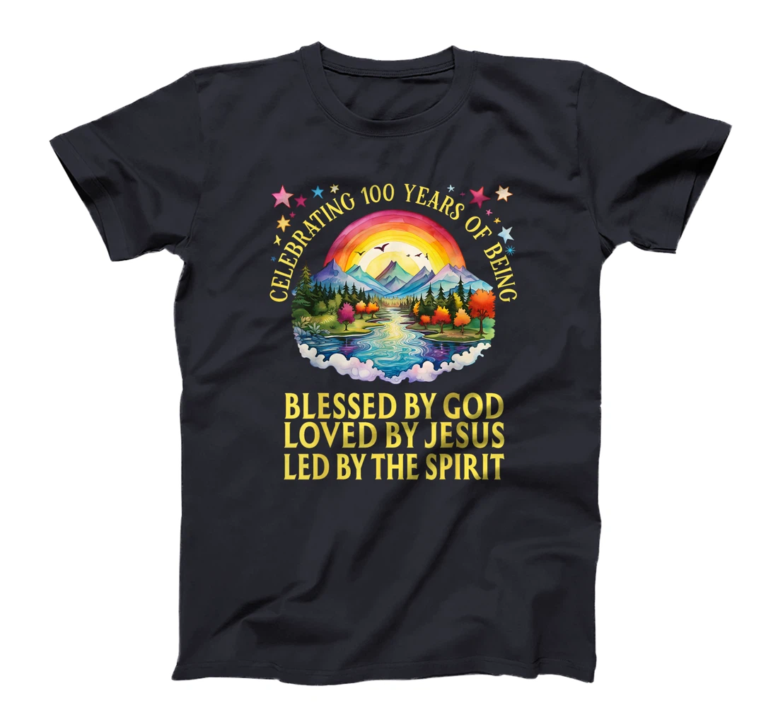 Blessed By God For 100 Years Rainbow At Sunset T-Shirt