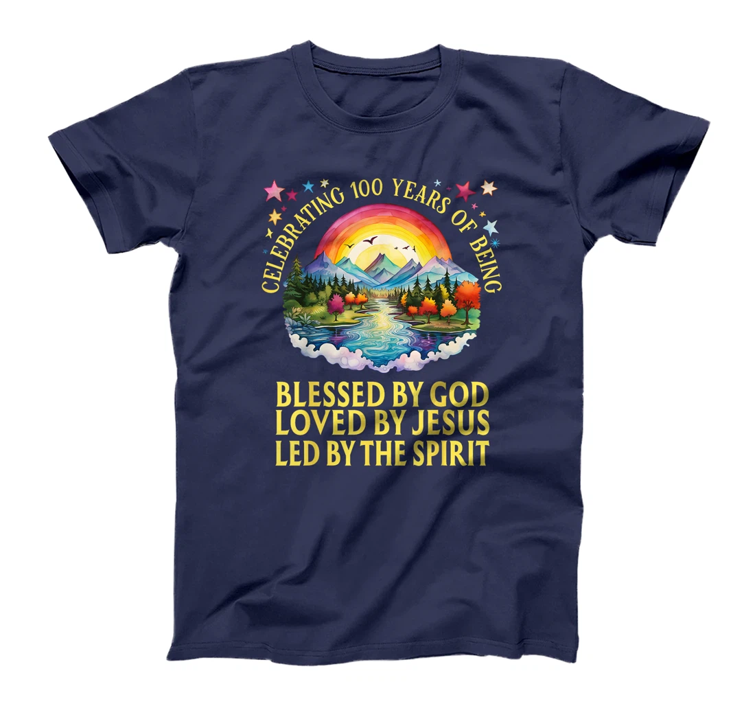 Blessed By God For 100 Years Rainbow At Sunset T-Shirt