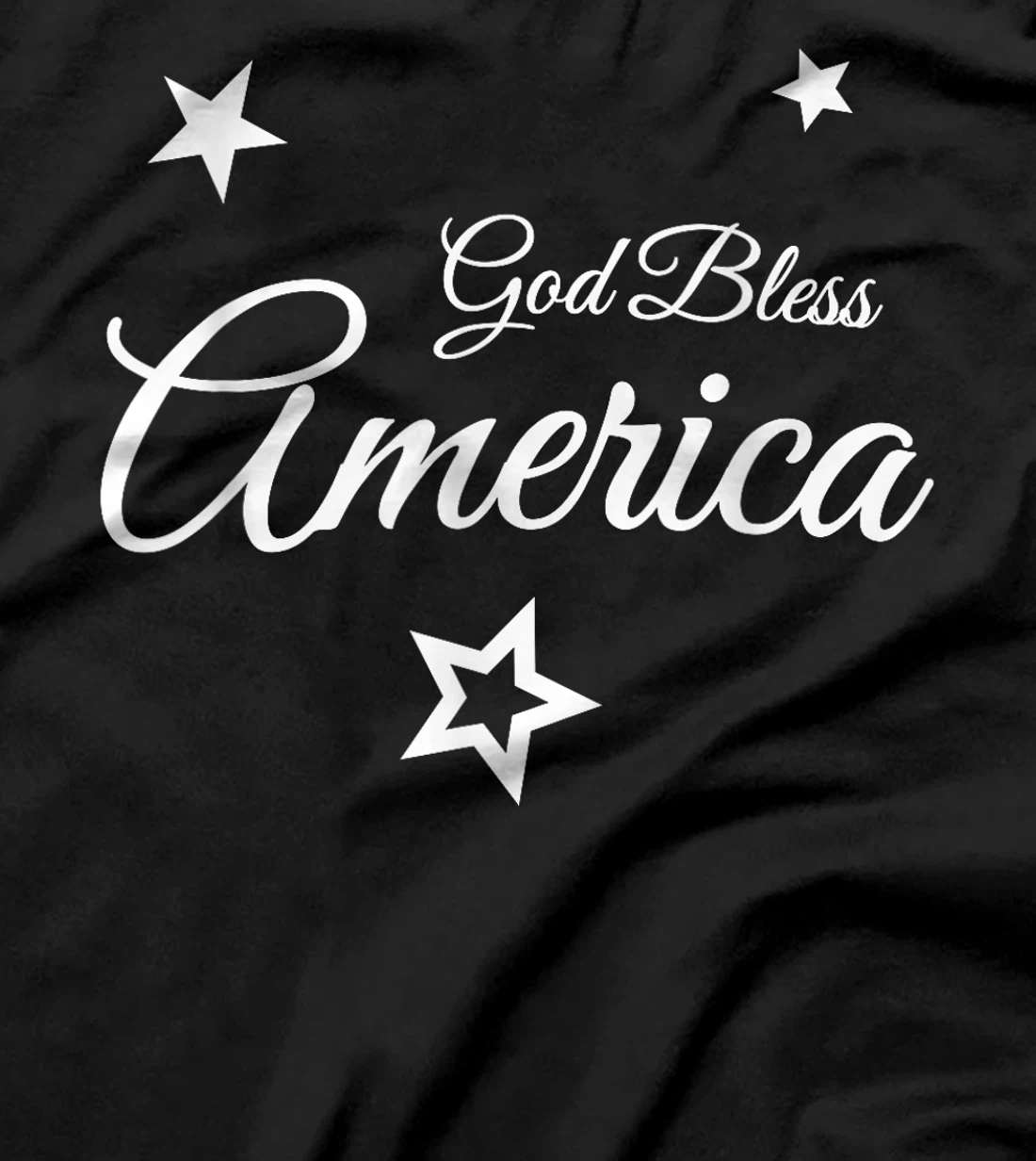 Stylish "God Bless America" - Handwriting with Stars T-Shirt