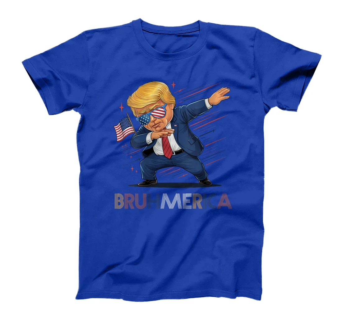 Womens Bruhmerica Donald Trump USA American Flag Funny Vintage T-Shirt