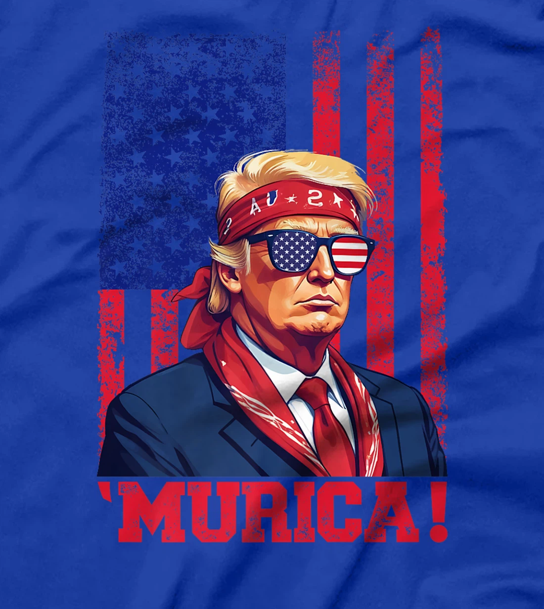 Womens Donald Trump Murica Tee Men Women American Flag 4th of July T-Shirt