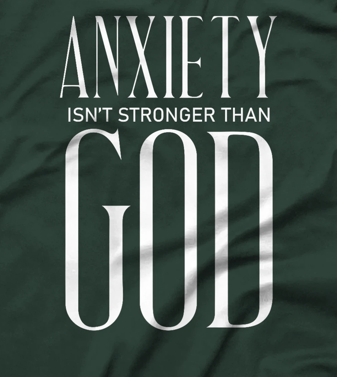 Womens Anxiety Isn't Stronger Than God Jesus Christ Christianity T-Shirt