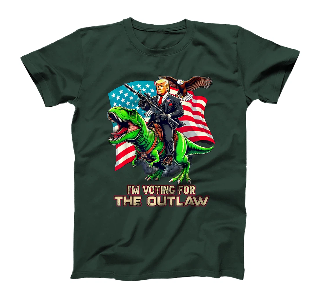 Trump Riding A T-Rex I'm Voting For The Outlaw T-Shirt