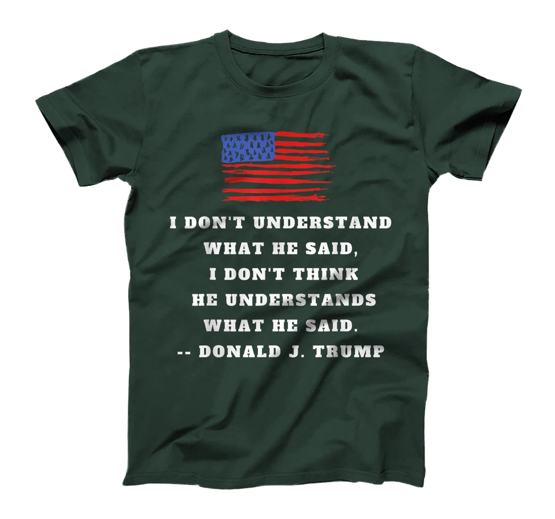 Trump Biden Presidential Debate 2024 Funny Quote USA Flag T-Shirt