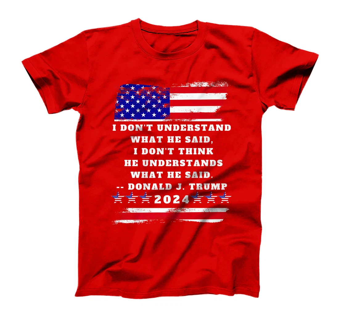 Trump Biden Presidential Debate 2024 Funny Quote USA Flag Premium T-Shirt