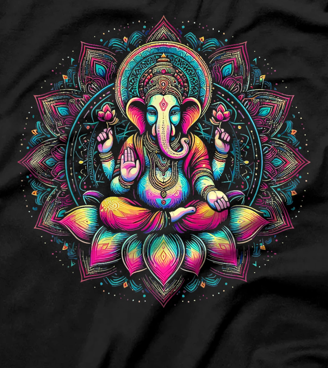 Ganesh Symbol Yoga Hindu Elephant God Ganesha Puja T-Shirt