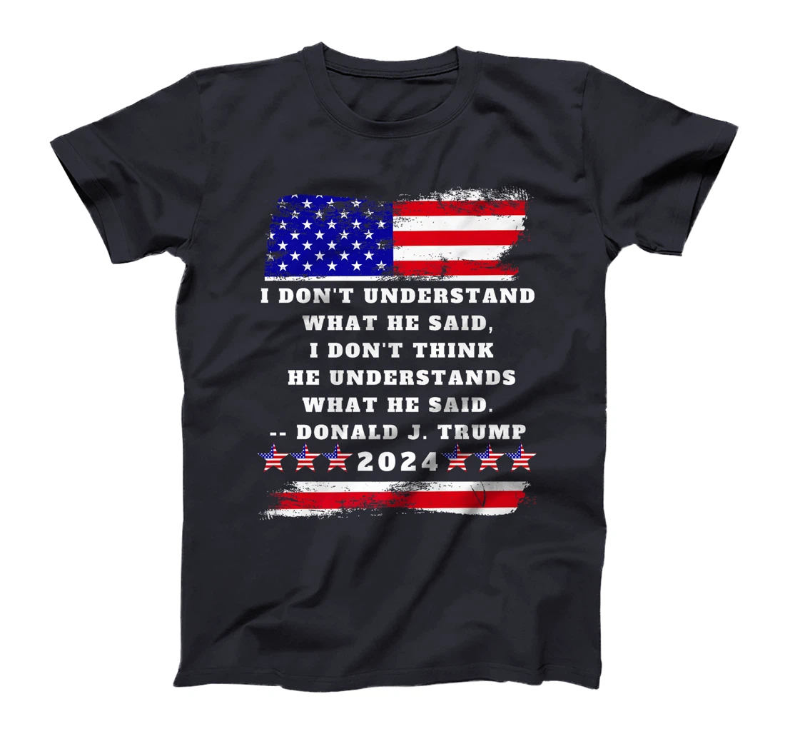 Trump Biden Presidential Debate 2024 Funny Quote USA Flag Premium T-Shirt