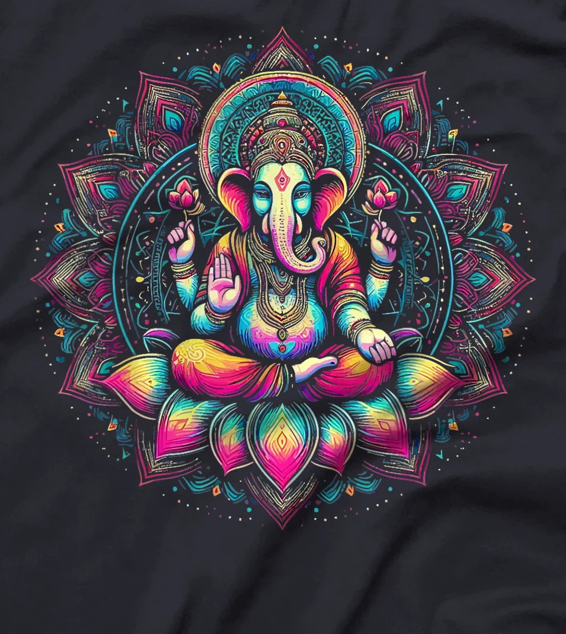 Ganesh Symbol Yoga Hindu Elephant God Ganesha Puja T-Shirt