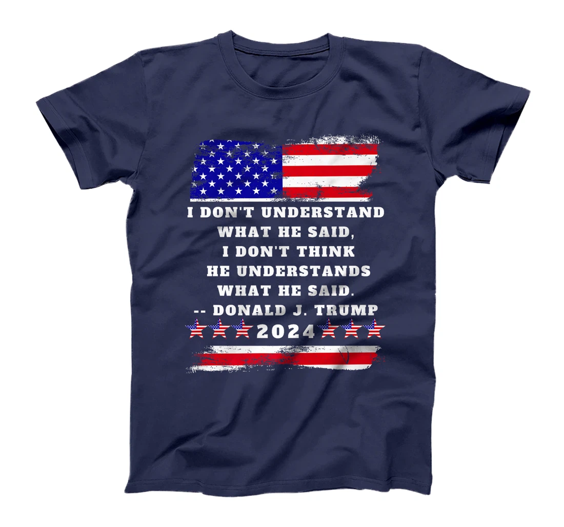 Trump Biden Presidential Debate 2024 Funny Quote USA Flag Premium T-Shirt