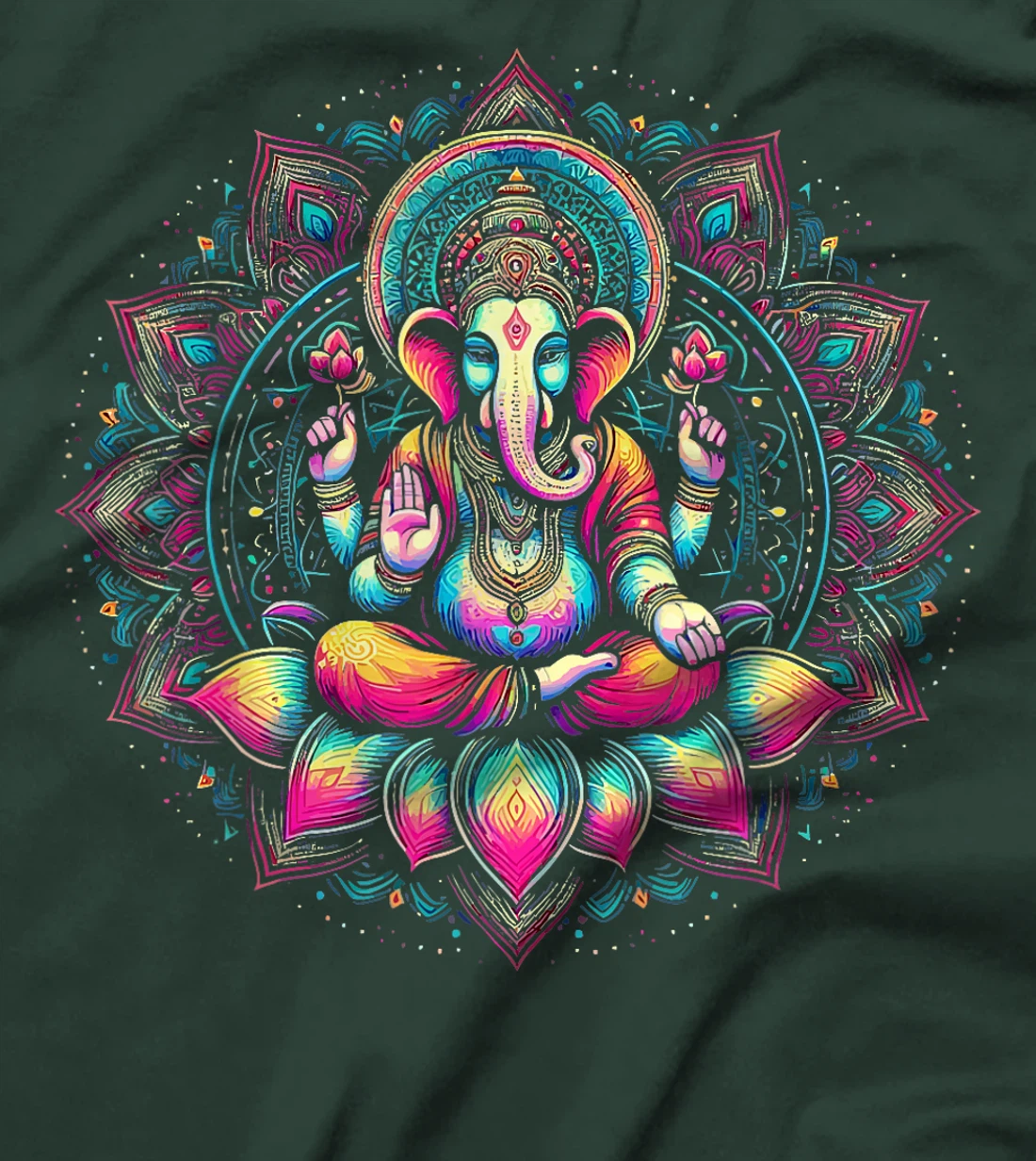 Ganesh Symbol Yoga Hindu Elephant God Ganesha Puja T-Shirt