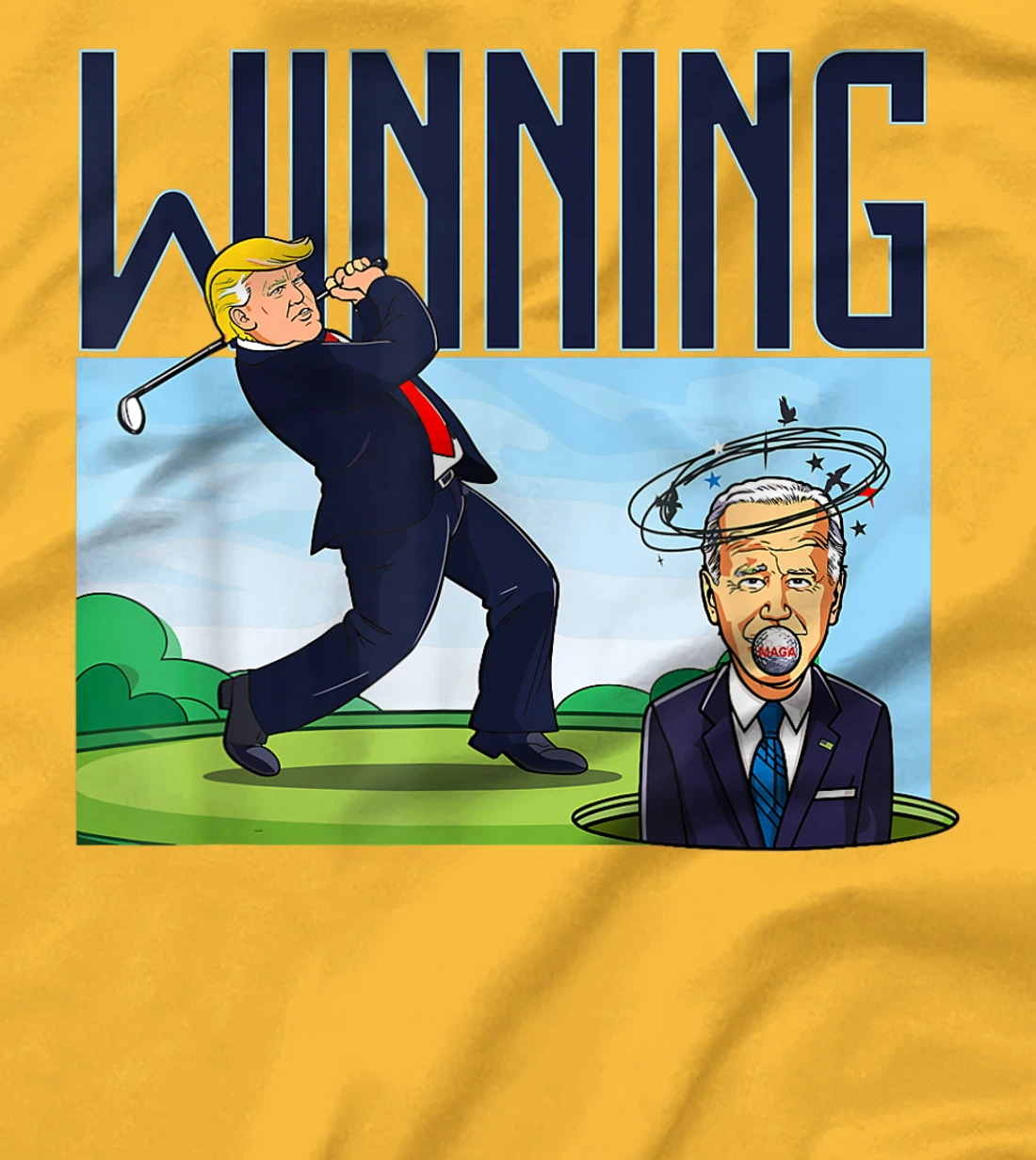 Winning Trump Golf And Biden American Presidential Debate T-Shirt