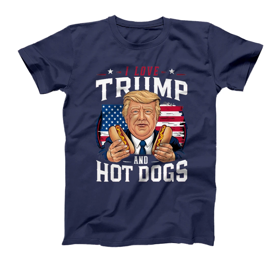 I Love Trump And Hot Dogs - Hilarious Conservative Premium T-Shirt
