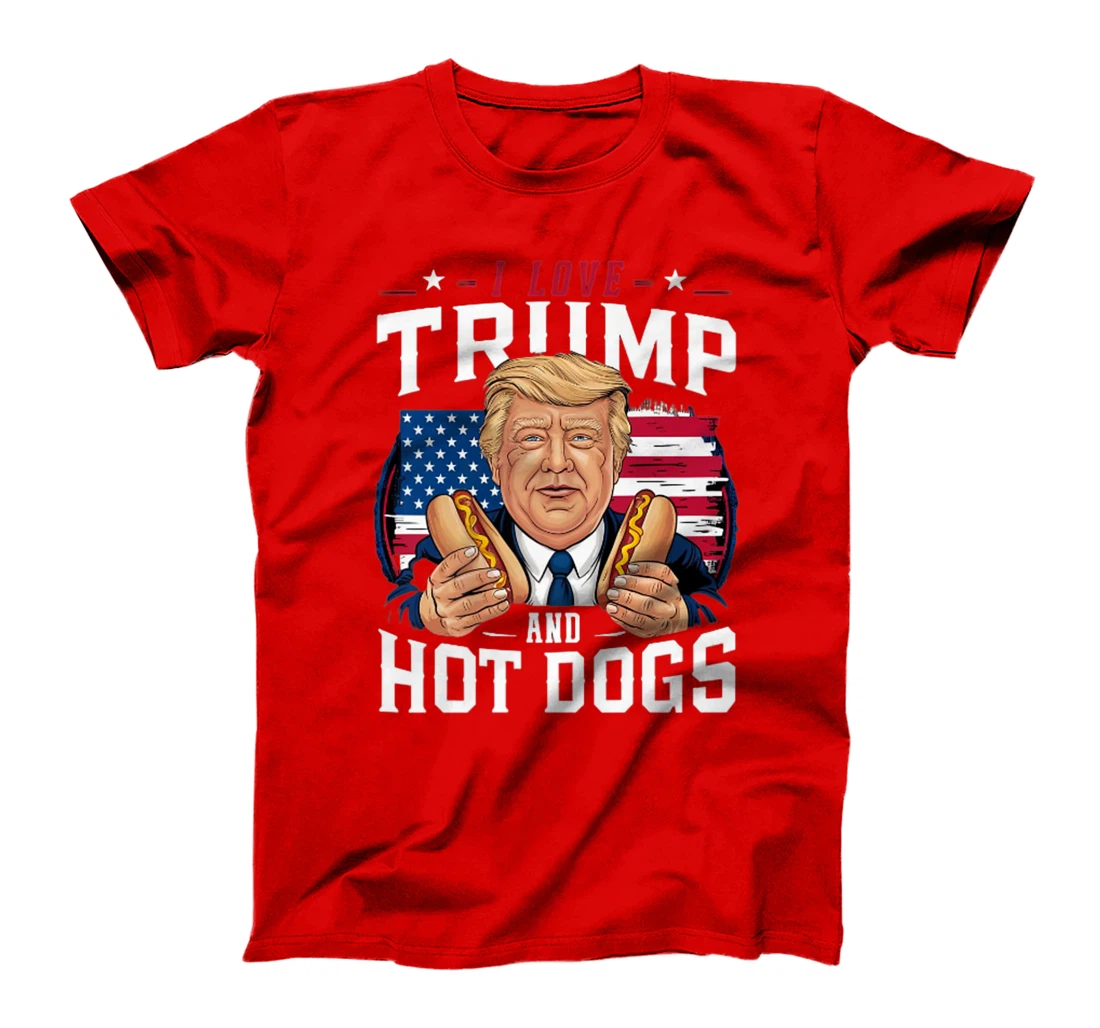 I Love Trump And Hot Dogs - Hilarious Conservative Premium T-Shirt