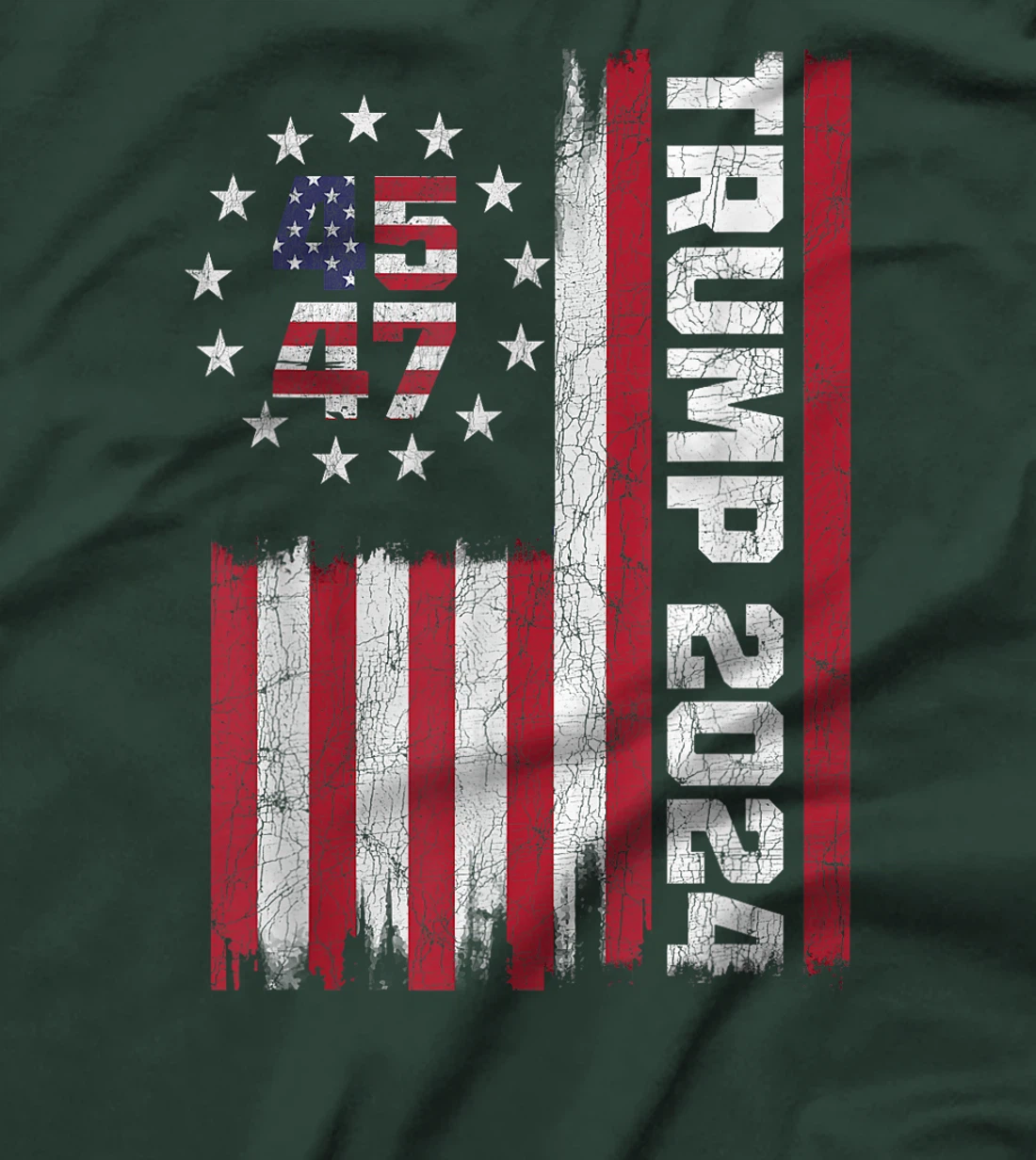 Retro Trump 2024 American Flag, 45 47 President Trump Flag T-Shirt