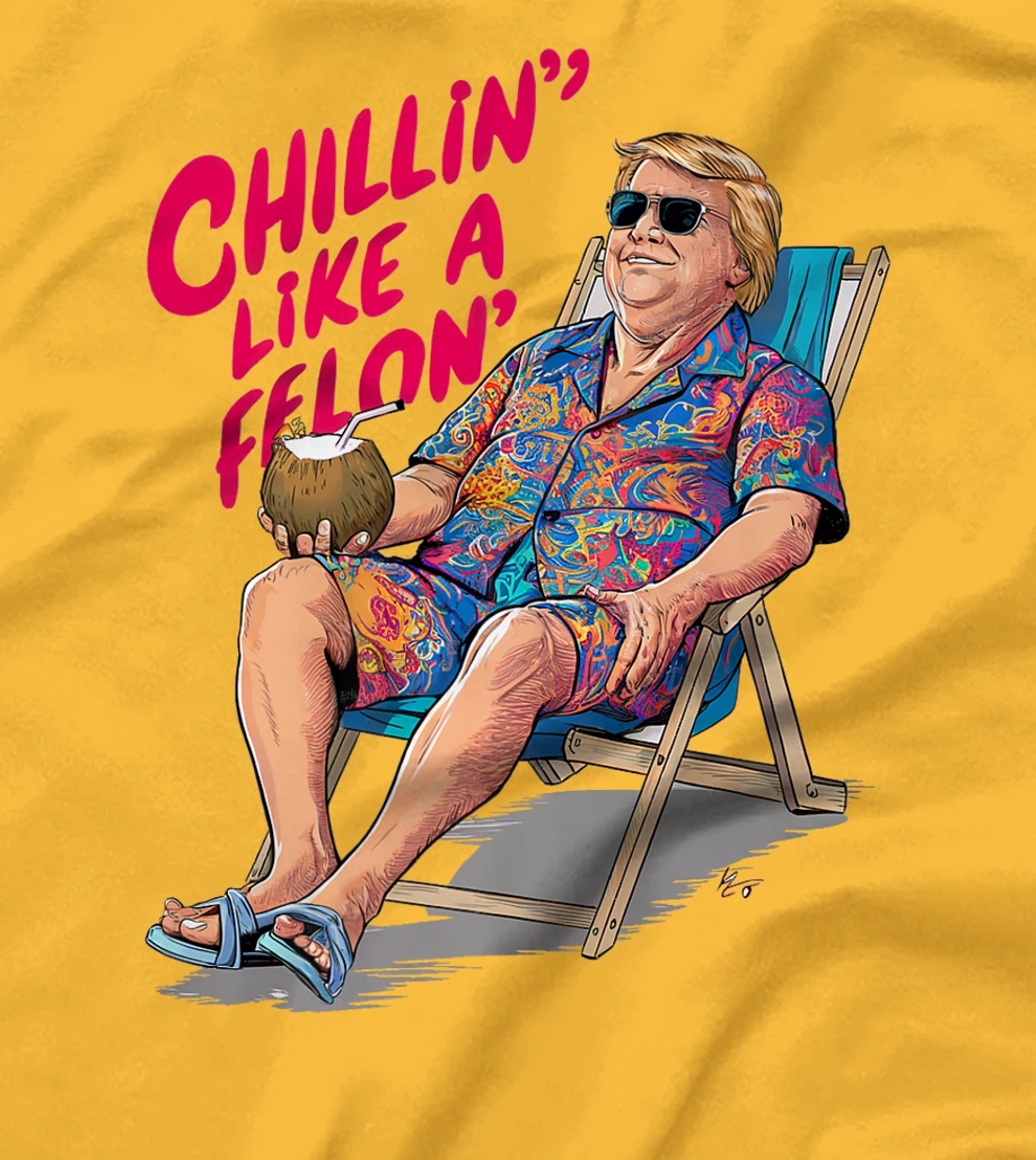 Trump Summer 2024 Chillin Like A Felon Funny Premium T-Shirt