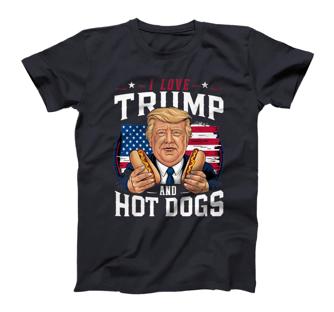 I Love Trump And Hot Dogs - Hilarious Conservative Premium T-Shirt