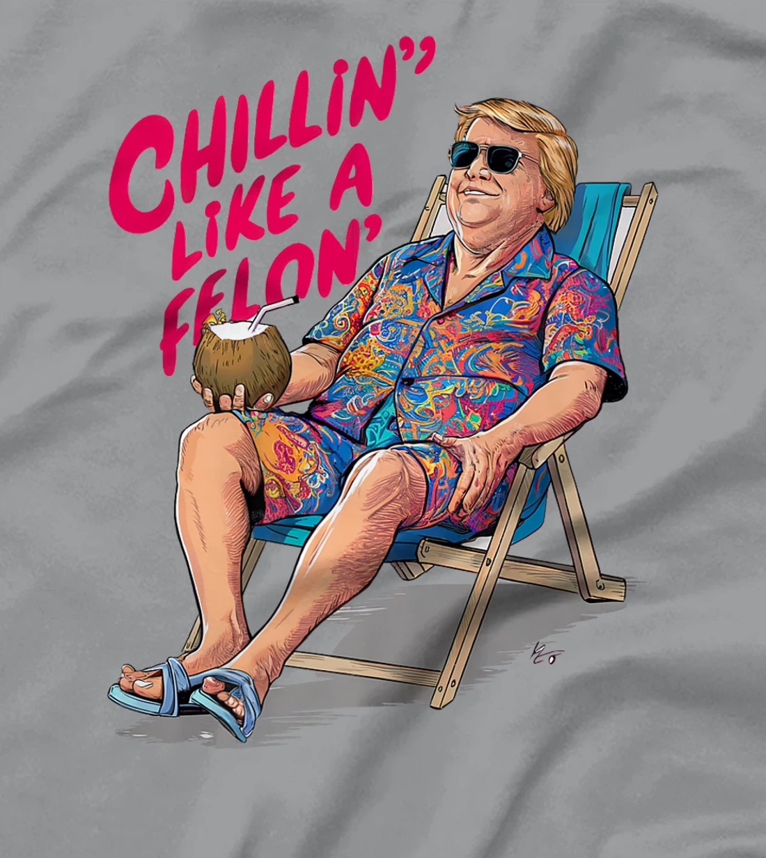 Trump Summer 2024 Chillin Like A Felon Funny Premium T-Shirt