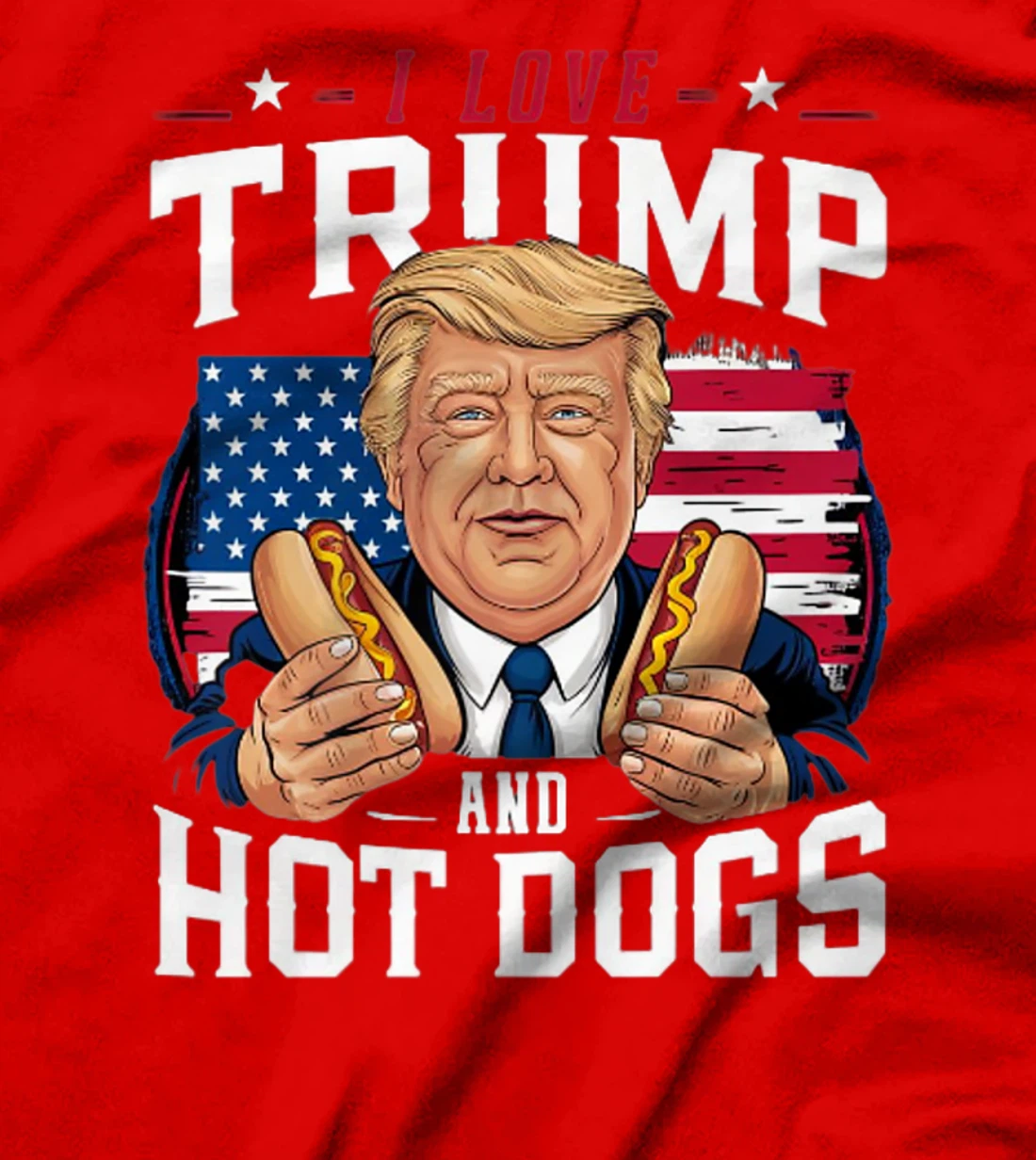 I Love Trump And Hot Dogs - Hilarious Conservative Premium T-Shirt