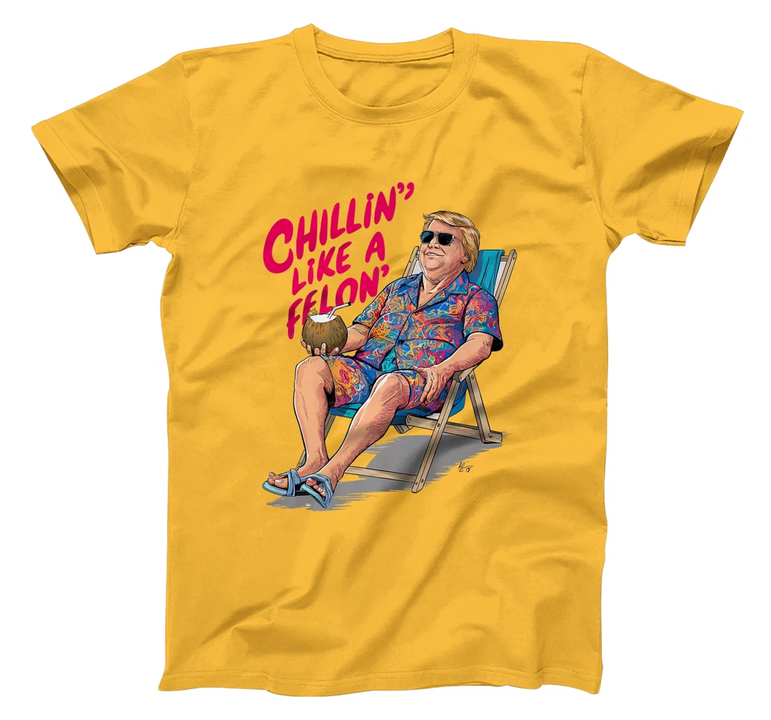 Trump Summer 2024 Chillin Like A Felon Funny Premium T-Shirt