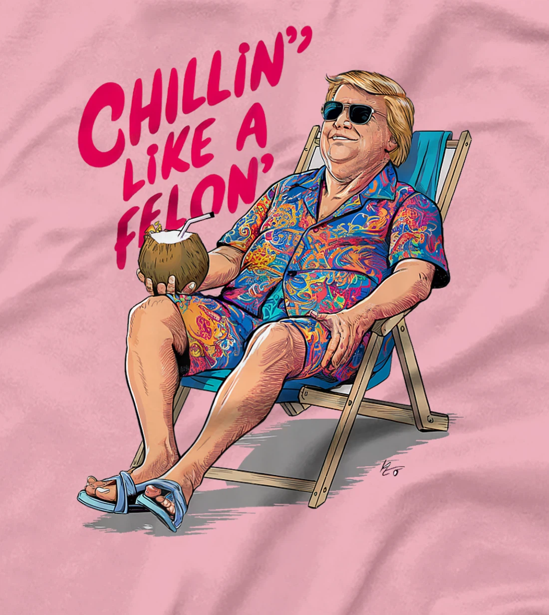 Trump Summer 2024 Chillin Like A Felon Funny Premium T-Shirt