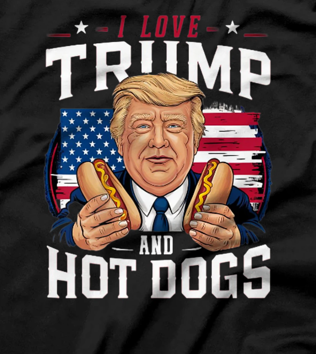 I Love Trump And Hot Dogs - Hilarious Conservative Premium T-Shirt