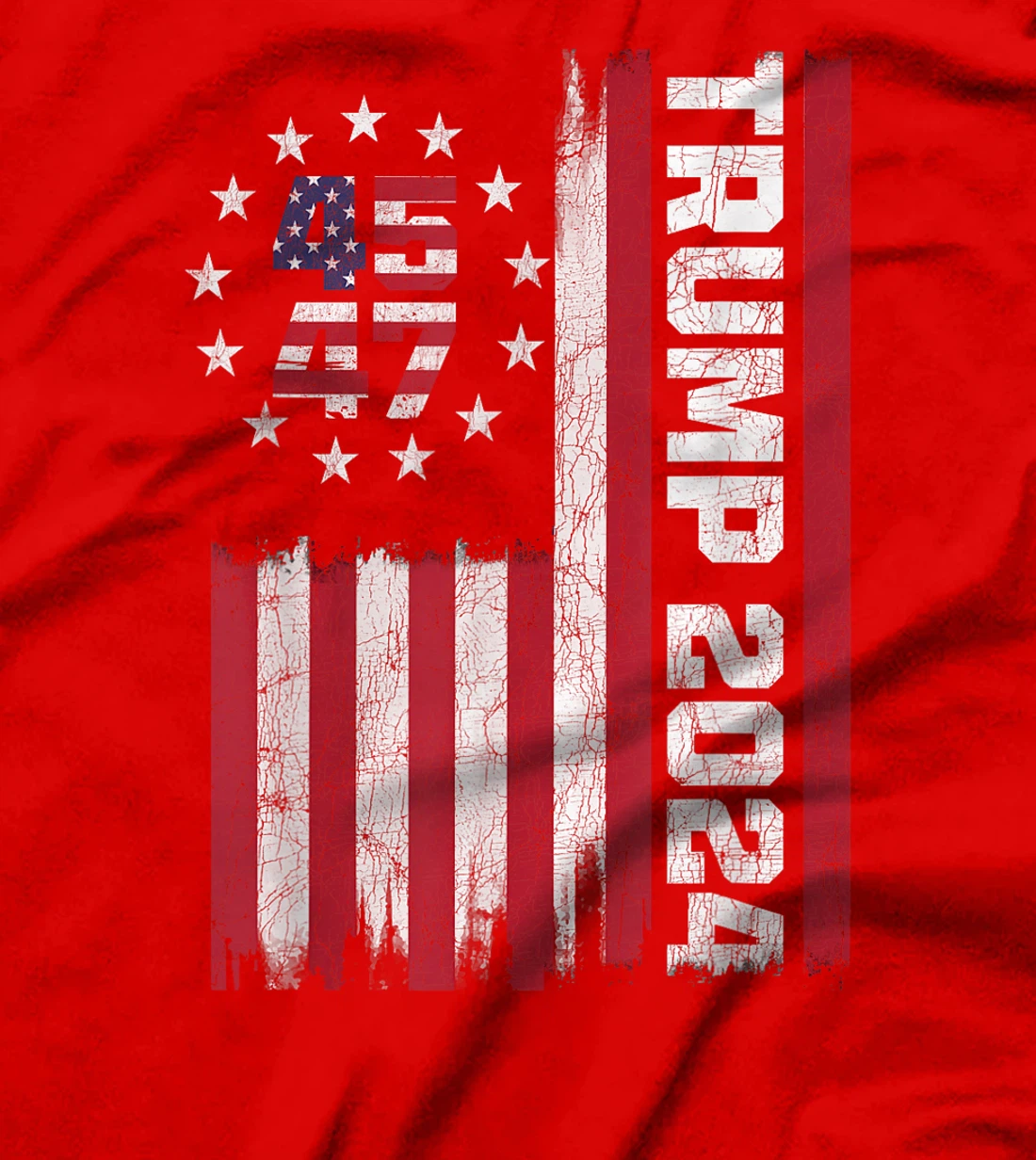 Retro Trump 2024 American Flag, 45 47 President Trump Flag T-Shirt