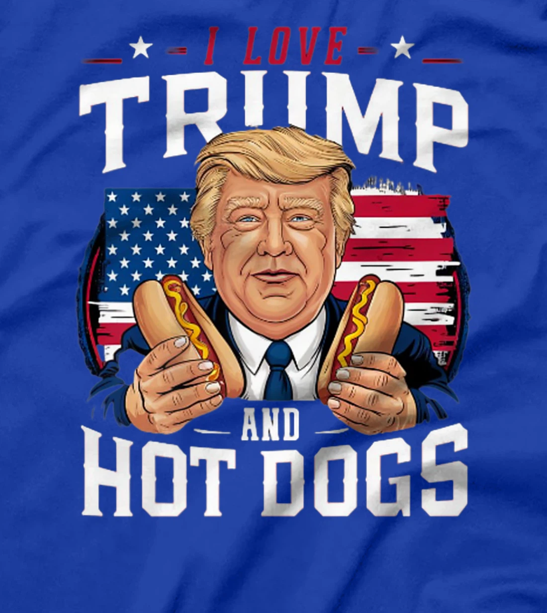 I Love Trump And Hot Dogs - Hilarious Conservative Premium T-Shirt