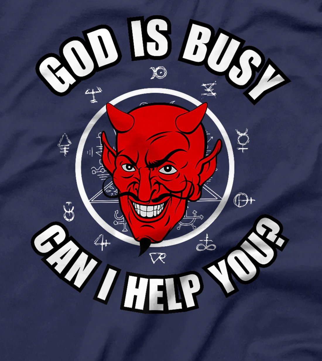 God Is Busy Can I Help - Devil Dark Humor Fun Occult Horror Premium T-Shirt