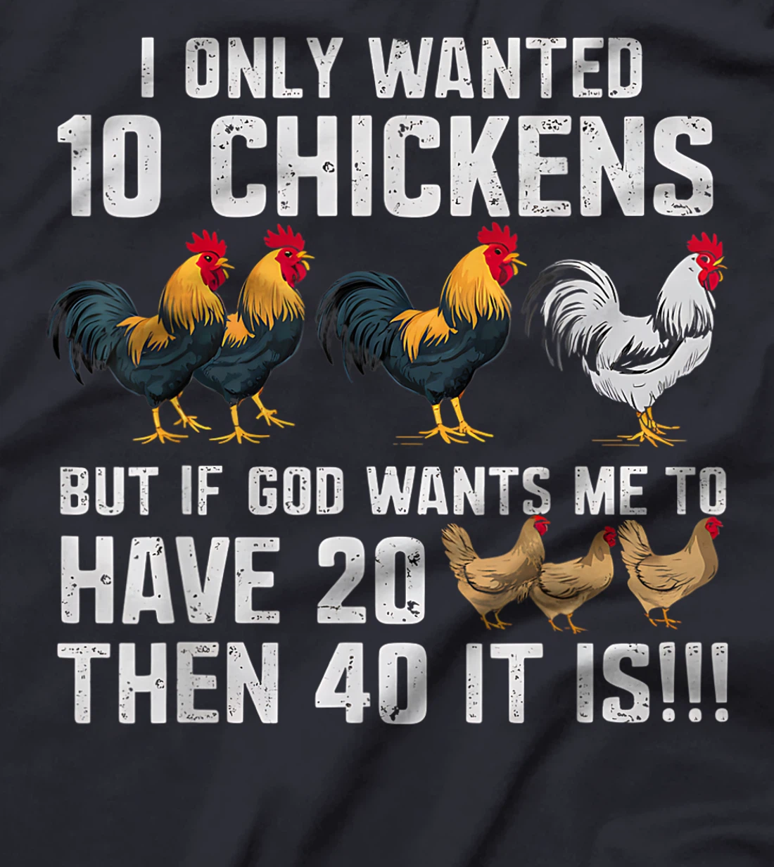 Womens I Only Wanted 10 Chickens But If God Wants Me T-Shirt