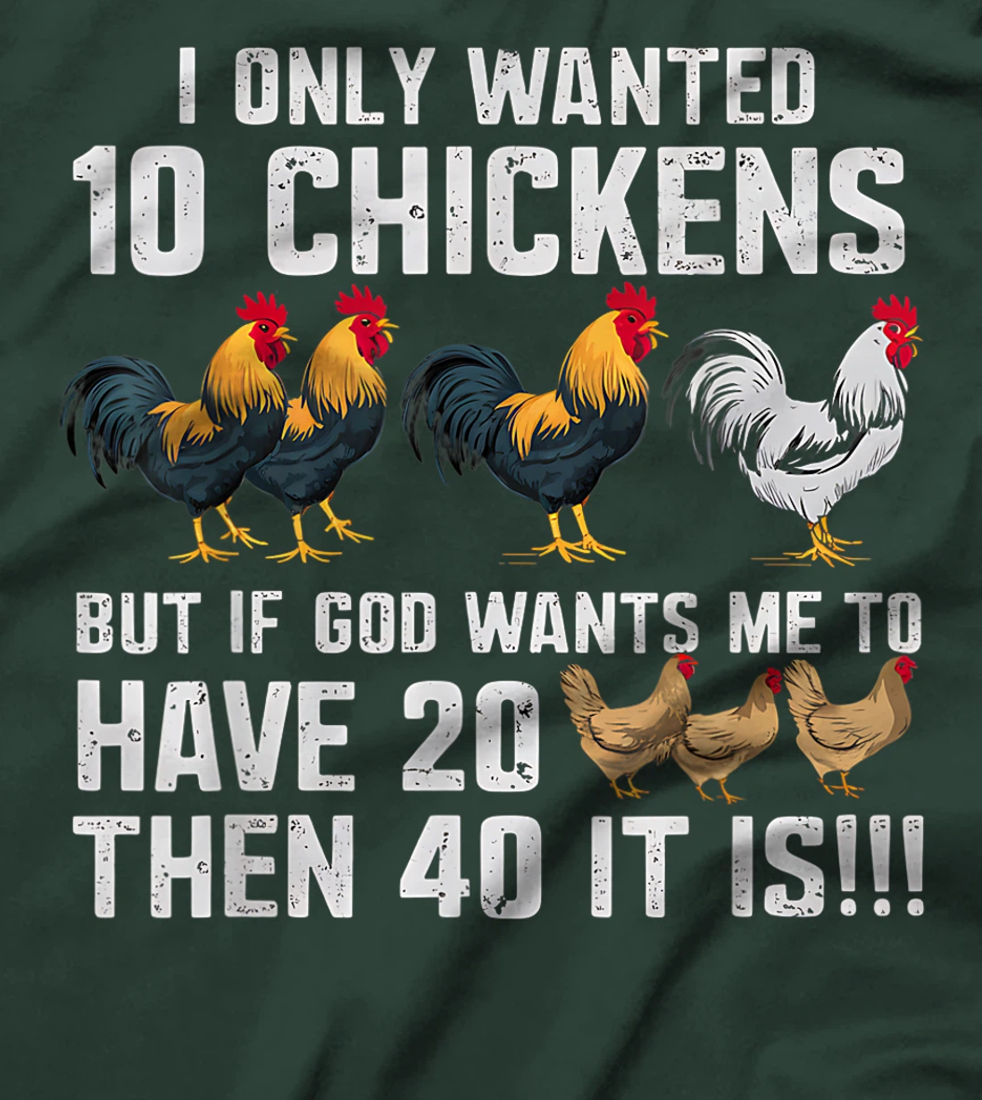 Womens I Only Wanted 10 Chickens But If God Wants Me T-Shirt