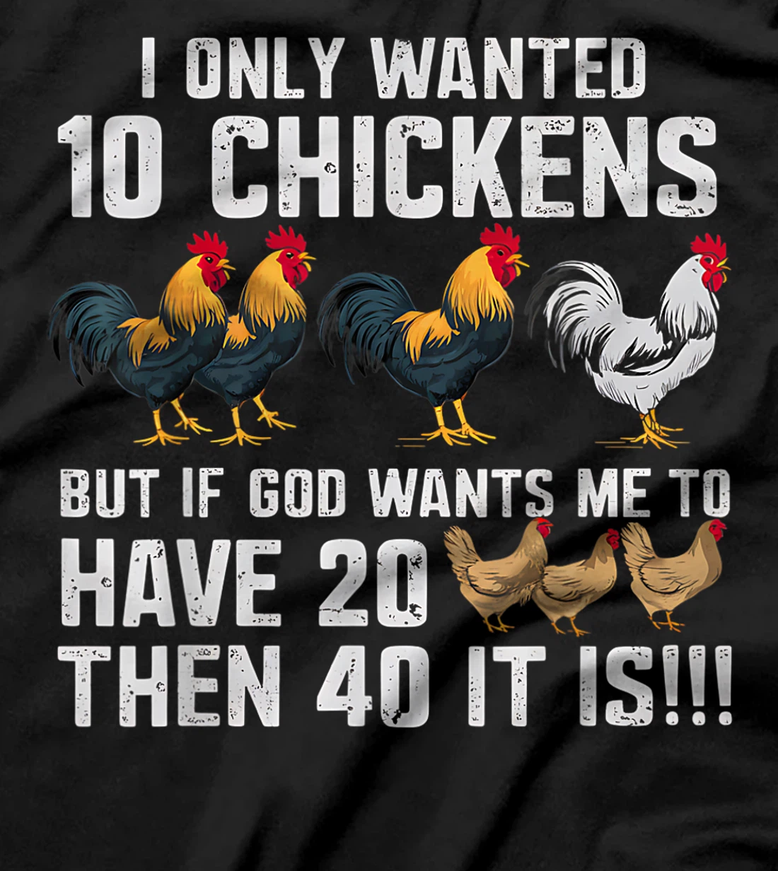 Womens I Only Wanted 10 Chickens But If God Wants Me T-Shirt