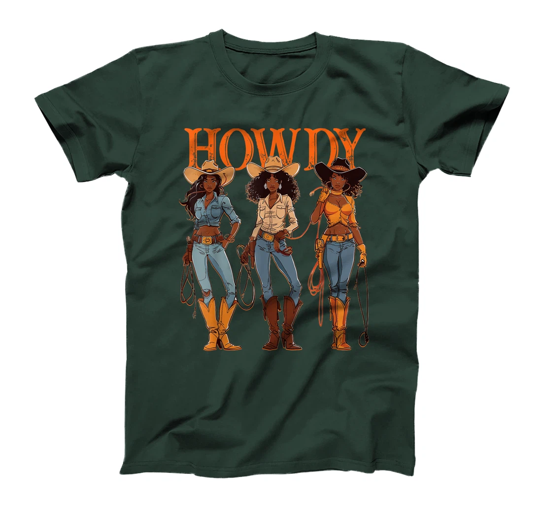 Juneteenth Cowgirl Western Rodeo Melanin History Texas Howdy T-Shirt