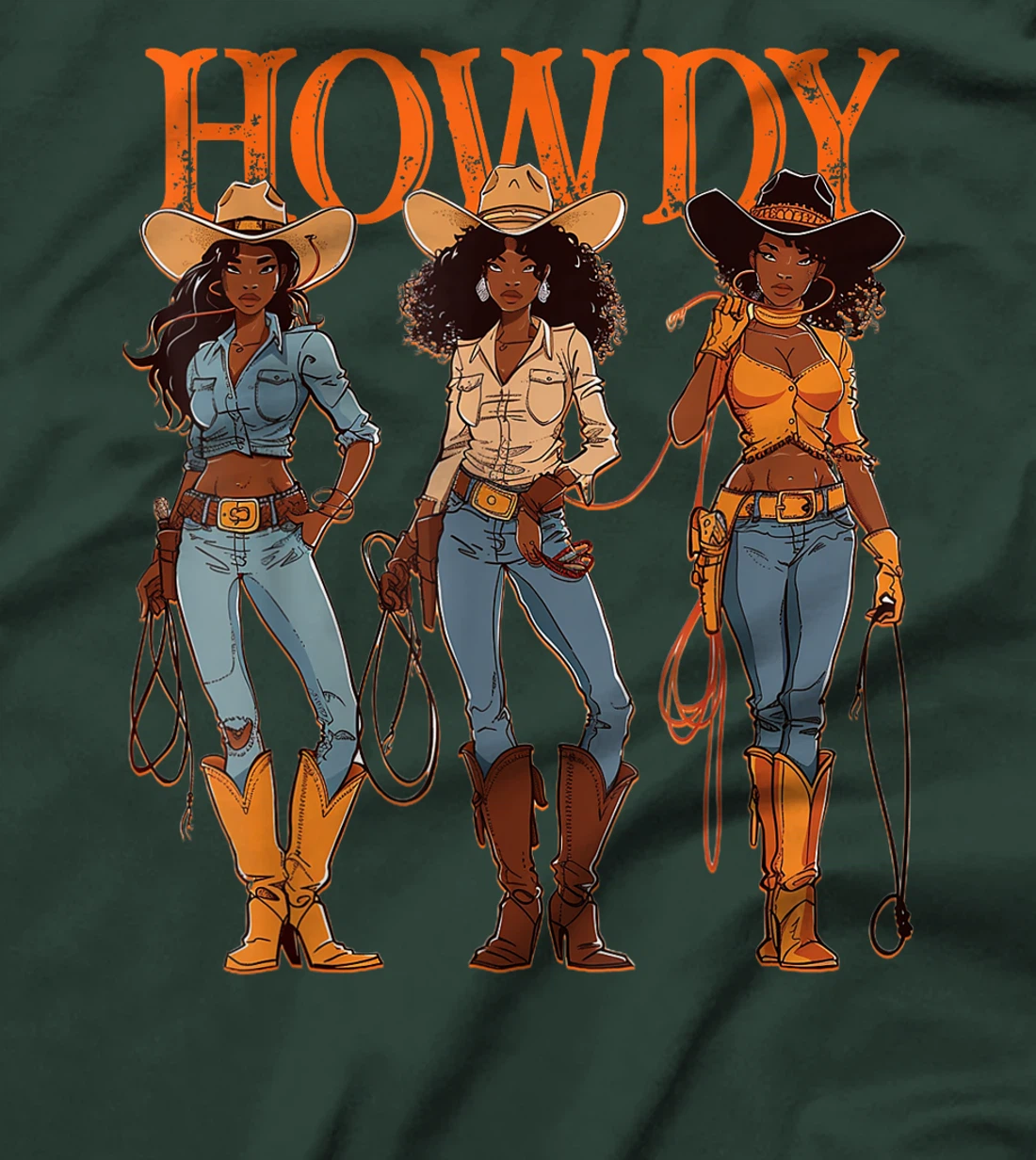 Juneteenth Cowgirl Western Rodeo Melanin History Texas Howdy T-Shirt