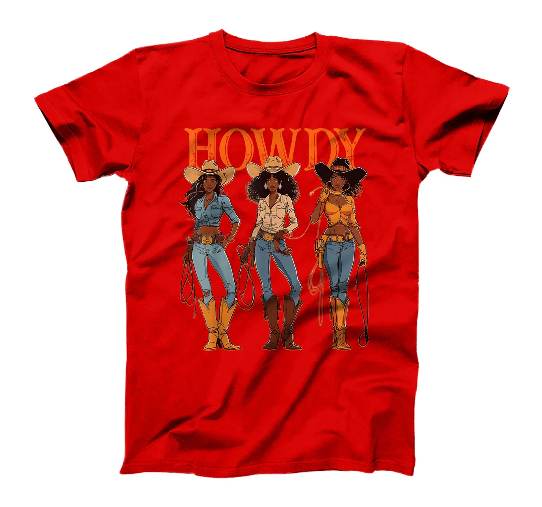 Juneteenth Cowgirl Western Rodeo Melanin History Texas Howdy T-Shirt