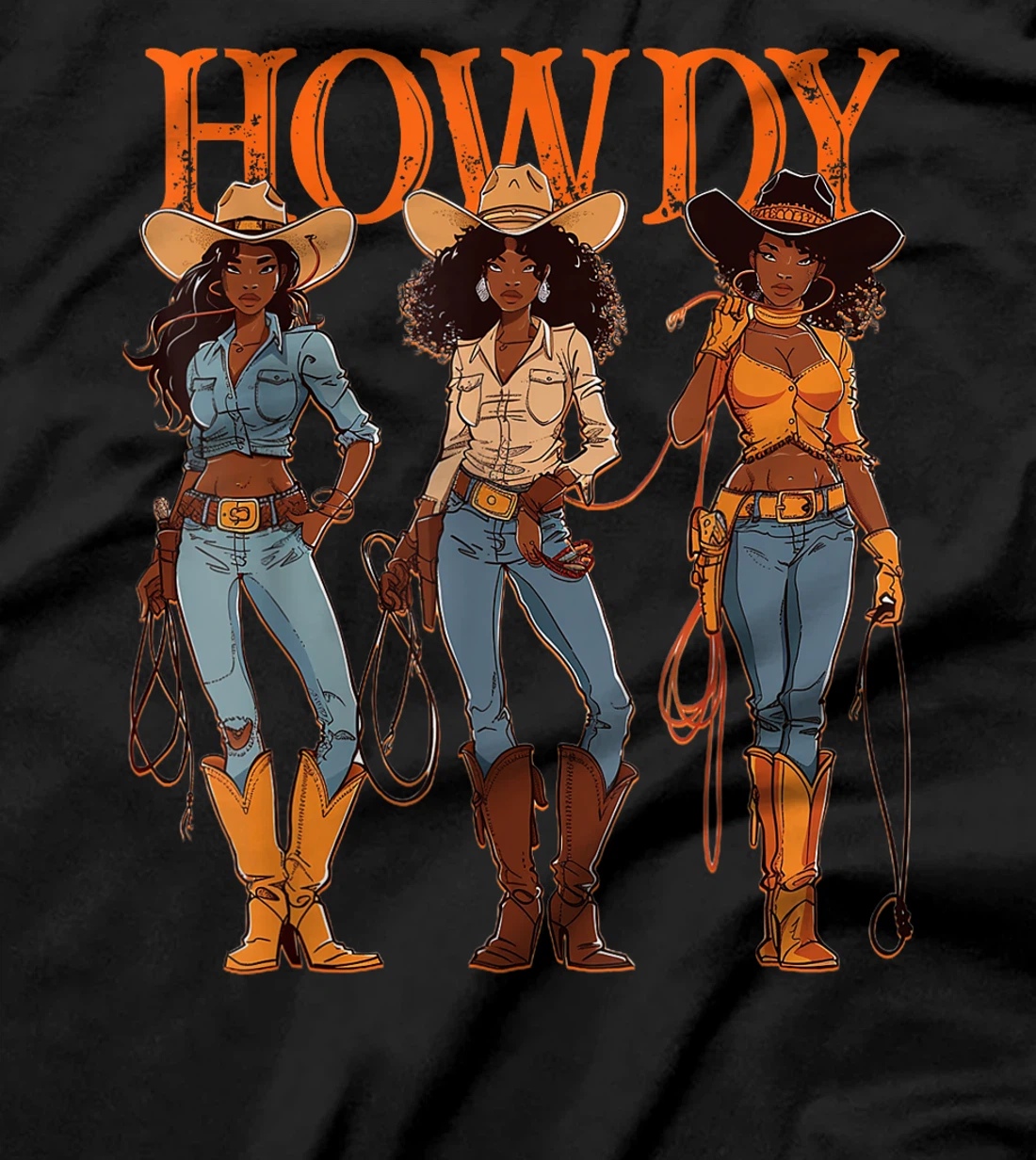 Juneteenth Cowgirl Western Rodeo Melanin History Texas Howdy T-Shirt