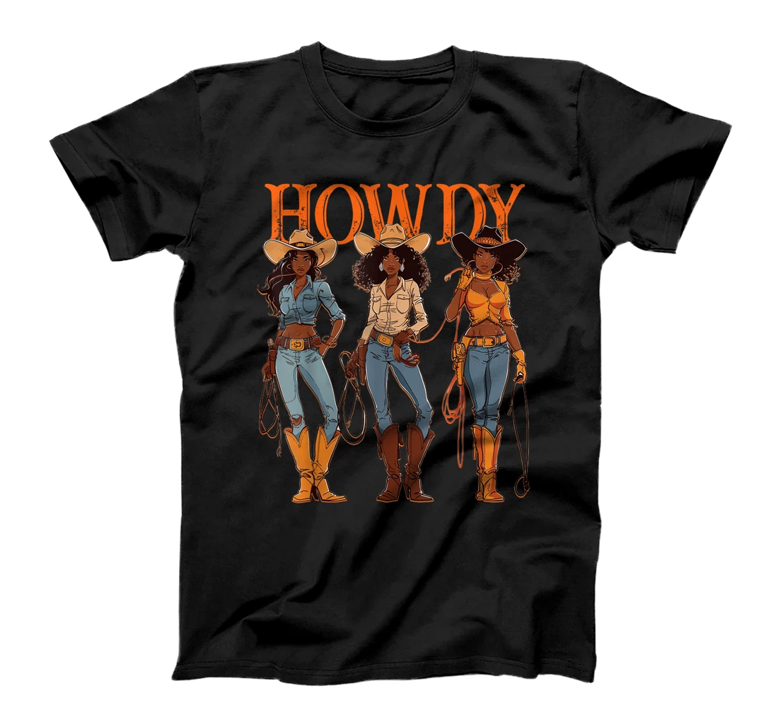Juneteenth Cowgirl Western Rodeo Melanin History Texas Howdy T-Shirt