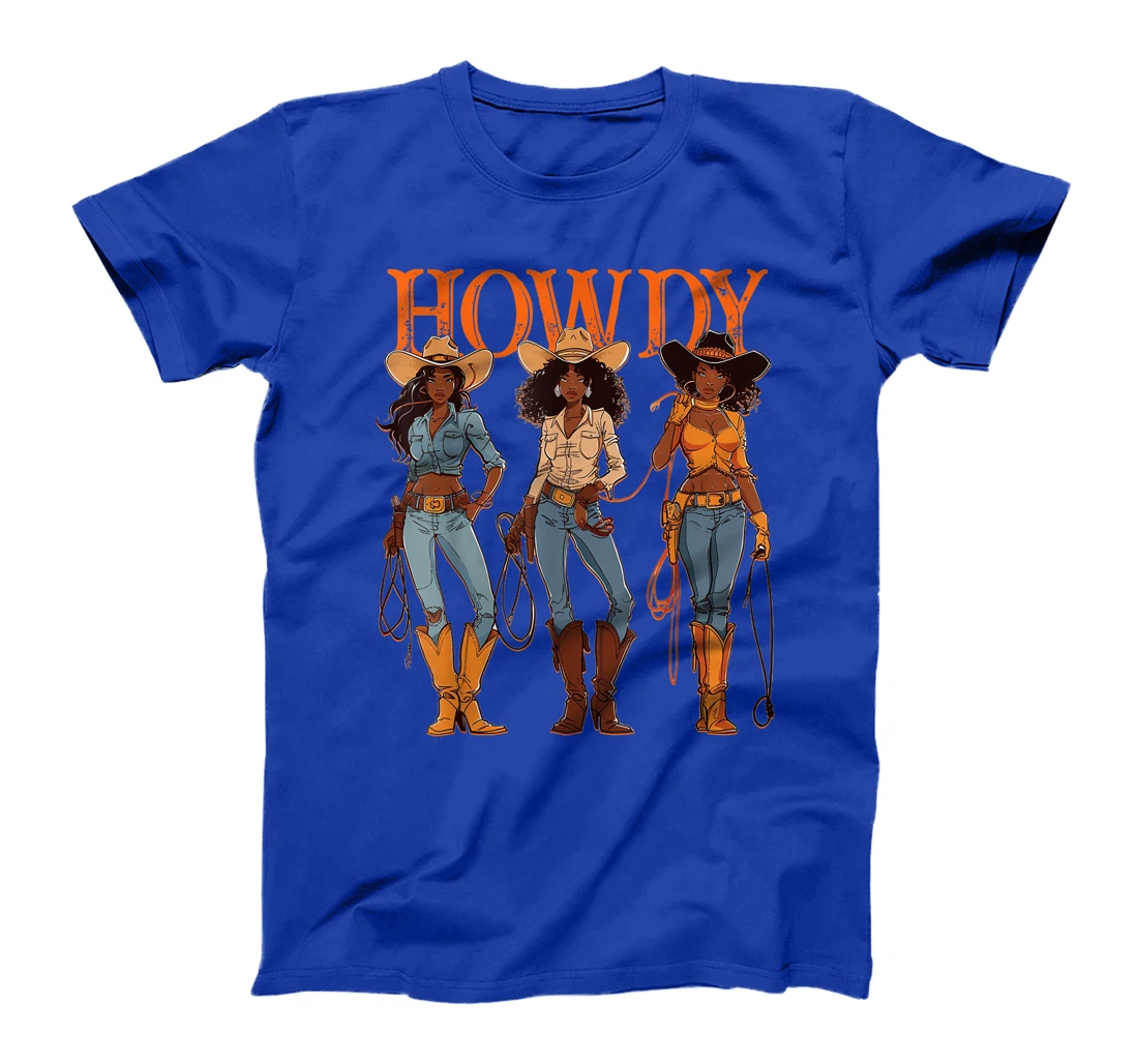 Juneteenth Cowgirl Western Rodeo Melanin History Texas Howdy T-Shirt