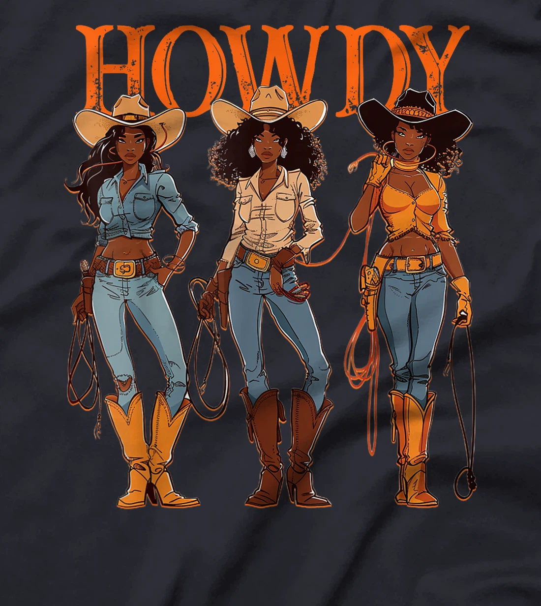 Juneteenth Cowgirl Western Rodeo Melanin History Texas Howdy T-Shirt