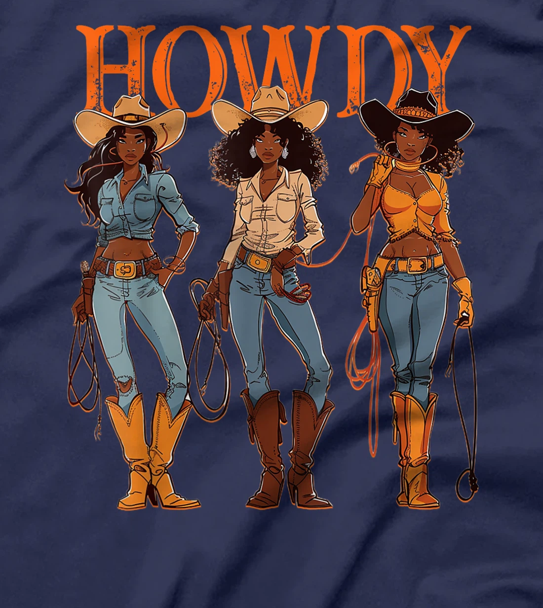 Juneteenth Cowgirl Western Rodeo Melanin History Texas Howdy T-Shirt