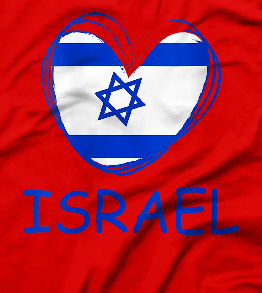 Womens Israel Flag Heart T-Shirt