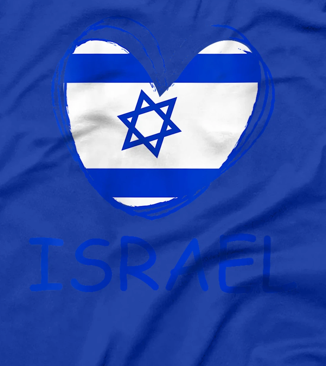 Womens Israel Flag Heart T-Shirt