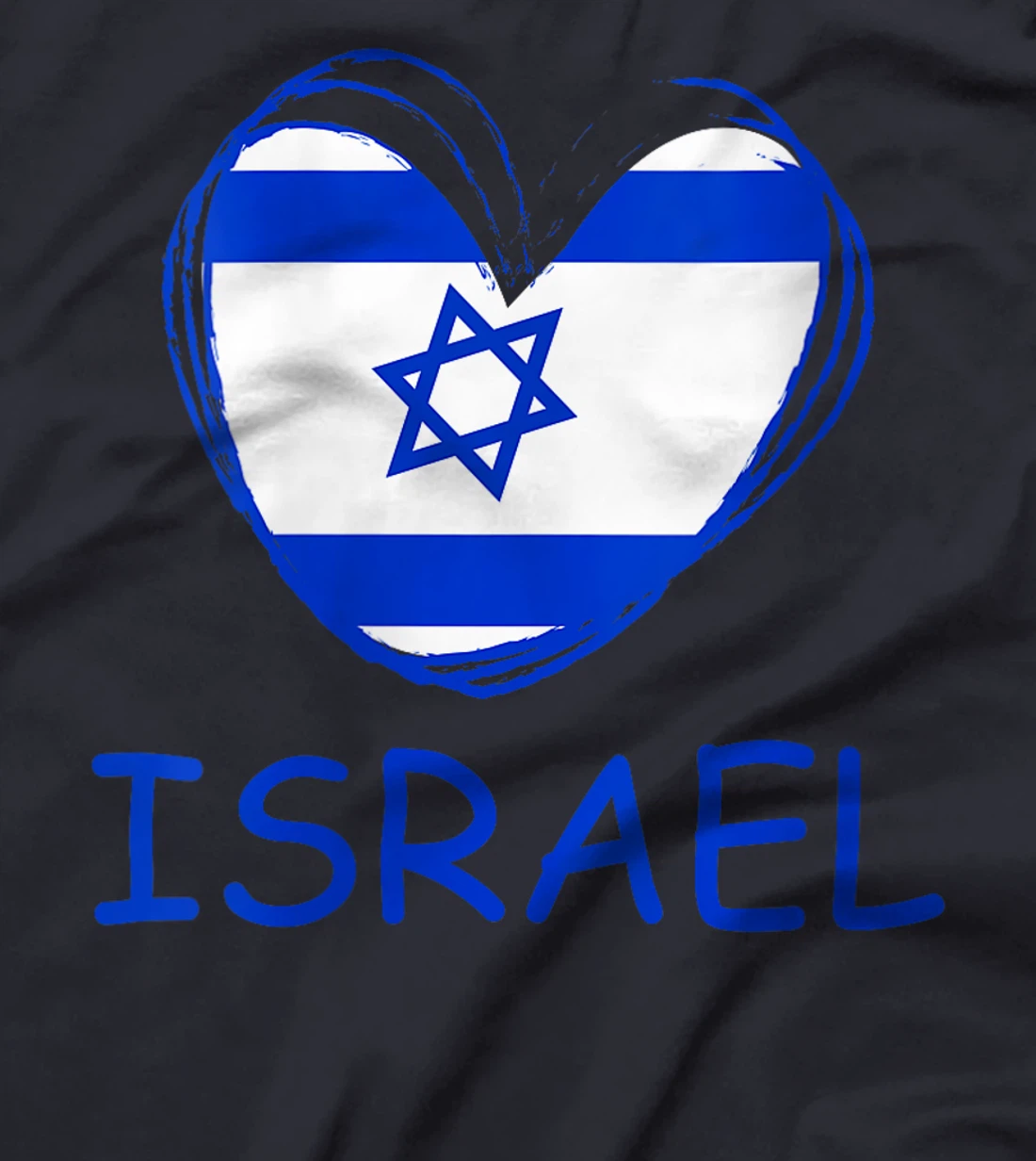 Womens Israel Flag Heart T-Shirt