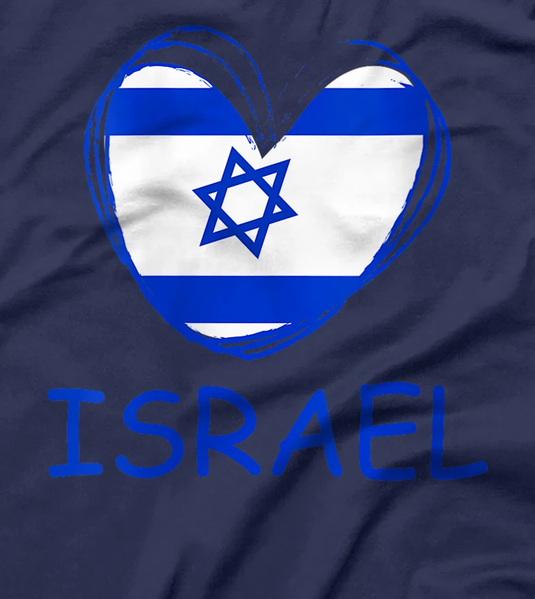 Womens Israel Flag Heart T-Shirt