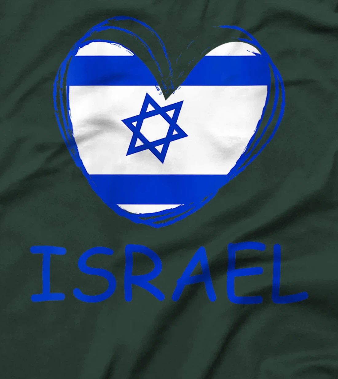 Womens Israel Flag Heart T-Shirt
