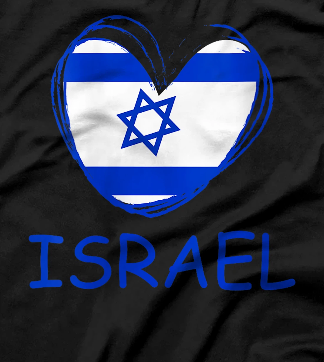 Womens Israel Flag Heart T-Shirt